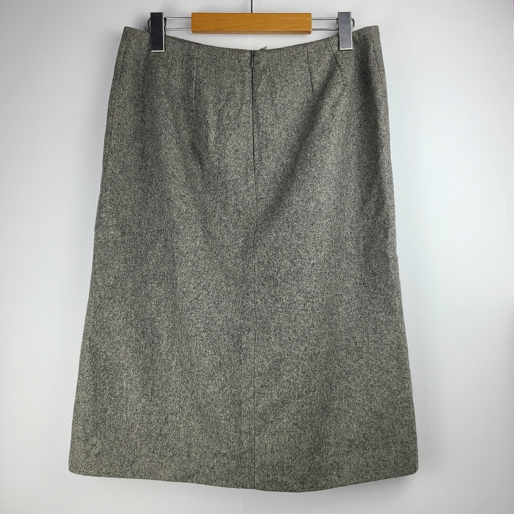 Mexx Gray Embroidered Midi Pencil Skirt Size 8 Lined Modest Academia Career - Picture 2 of 7